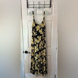 Torrid Black and Yellow Super Soft Thin Strap Maxi Dress 3X